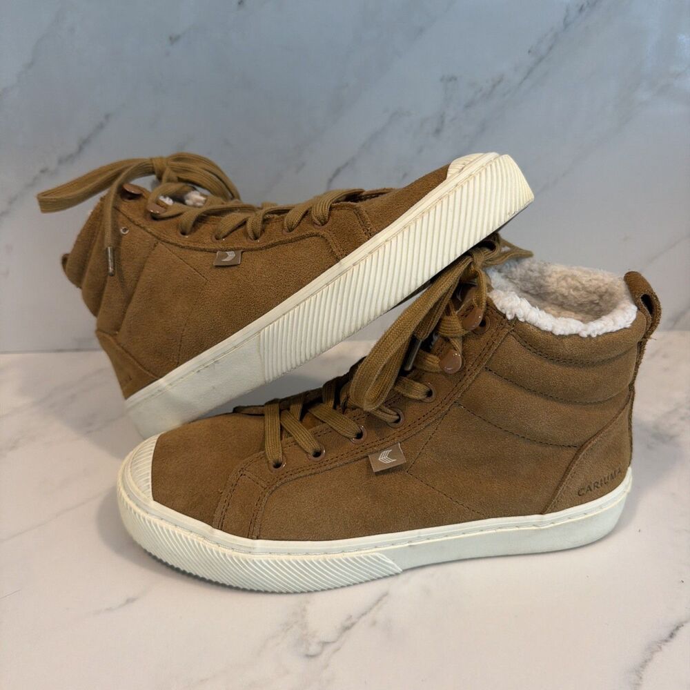Cariuma OCA High Therma Suede All Camel Sneakers Women 8 Men 6.5